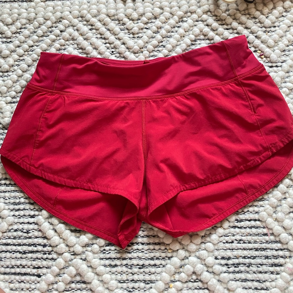 lululemon speed up shorts red